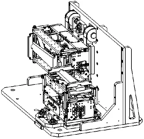 Wireframe CAD drawing of the Small KB mirror system on its support frame